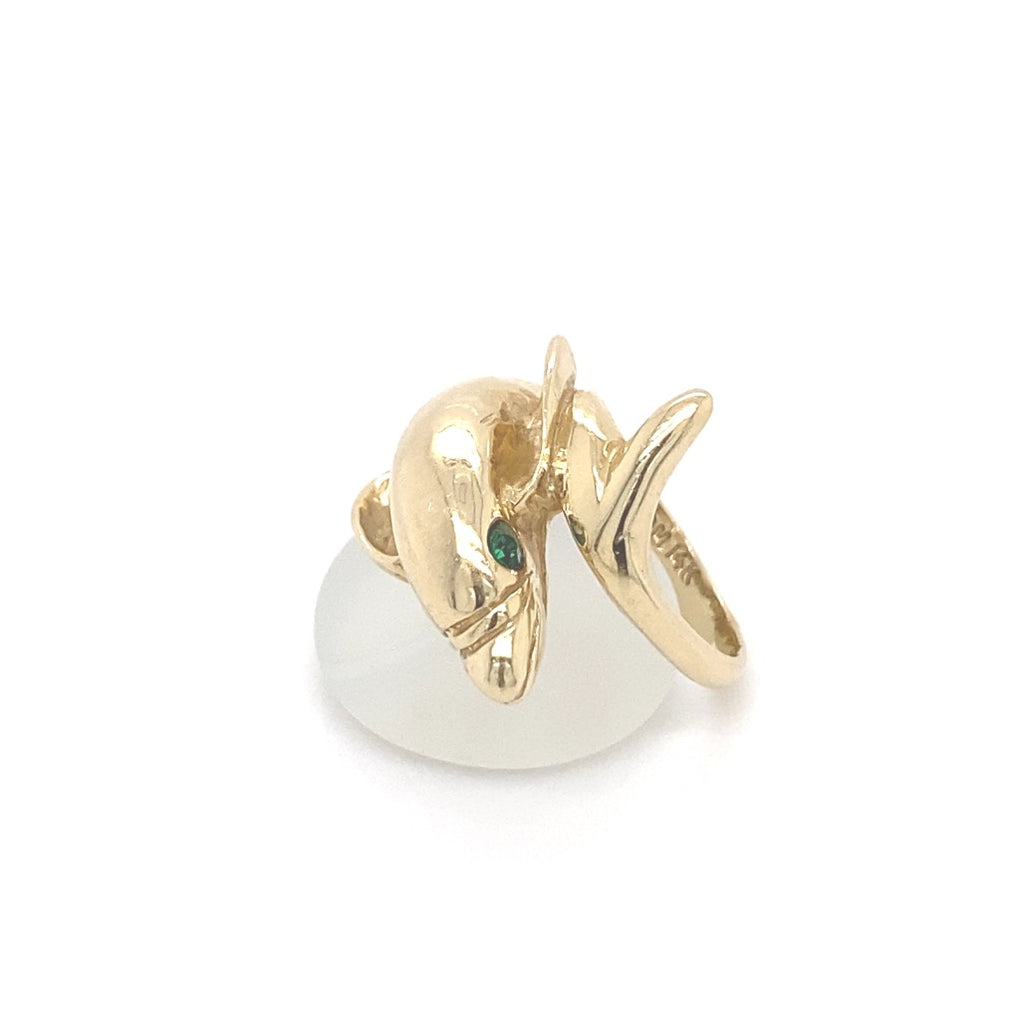 Buy 14K Yellow Gold Double Dolphin Ring Size 6 Online in India - Etsy